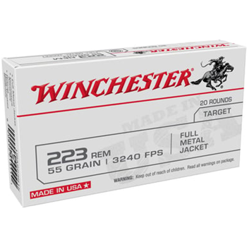 Winchester USA .223 Ammo 55 Grain FMJ USA White Box Rifle 20 Rounds - 20892213111 - $9.99 ($9.99 Flat Rate Shipping) - $9.99