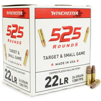 Winchester Target &amp; Small Game 22 LR 36 Gr Copper Plated HP 2100 Rnd - $115.39 (Free S/H over $149) - $115.39