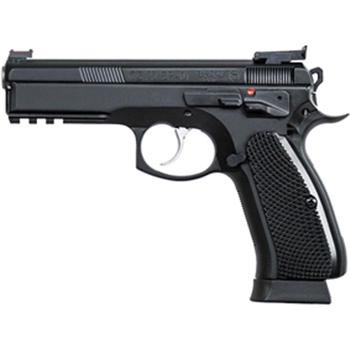 
		  	    
		  		  Description:   FAMILY:75 Series
MODEL:CZ 75 SP-01 Shadow Custom
TYPE:Semi-Auto Pistol
ACTION:Double / Single Action
FINISH:Black Polycoat
STOCK/FRAME:Steel Frame
STOCK/GRIPS:Rubber WEIGHT:2.4 lbs.
CALIBER/GAUGE:9mm
CAPACITY:18+1
# OF MAGS:3 MAGAZINE
DESC:18 rd.
BARREL:4.61"
OVERALL LENGTH:8.15"
SIGHTS:Adjustable
SAFETY:Manual Safety
ADDL INFO:Integral Accessory Rail

		  	