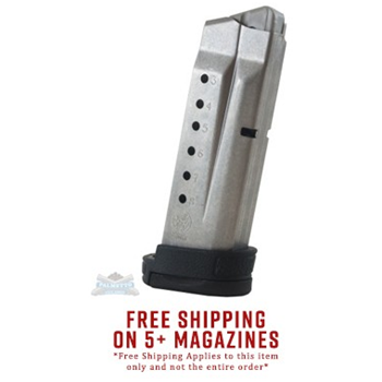 
		  	    
		  		  Description:   OEM Factory Original Smith &amp; Wesson 8rd extended magazines for M&amp;P Shield 9mm available at Palmetto State Armory.  Purchase 4 or more and shipping is free.  No coupon code required.  
Keeping a few extra factory magazines around is never a bad idea; extra magazines save loading time at the range; and can also be used to keep personal protection ammo loaded on stand-by while you bring mags to the ranges for plinking. 
SKU: 28078,
UPC: 022188149586,
MFR#: 19936,
Smith &amp; Wesson M&amp;P Shield 9mm 8rd Magazine 19936
UPC: 0022188149586,

		  	