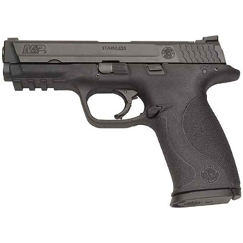 
		  	    
		  		  Description:  Coupon "10PROMO" for 10% off everything and free shipping - In the design of the M&amp;P, Smith &amp; Wesson considered the needs of military and law enforcement from every conceivable angle. No other polymer pistol offers this combination of versatility, durability and safety. The M&amp;P extra features include unparalled ergonomic design, stainless steel structural components, internal lock system on select models to prevent unauthorized use and a universal picatinny rail for laser and light mounting.SPECIFICATIONSMfg Item Num: 109301Â Type :PistolAction :Double Action OnlyCaliber :9 MMBarrel Length :4 1/4"Capacity :10 + 1Safety :No Manual SafetyGrips :SyntheticSights :Steel Ramp Dovetail(Front), Steel Novak (Rear)Weight :24 ozFinish :Black

		  	