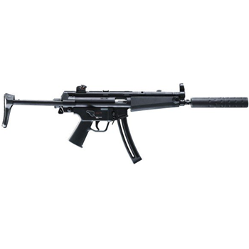 Description:  Coupon "No Code Needed" for Free Shipping On All Firearms - The HK MP5 A5 Semi-Automatic Rifle is the classic configuration of the MP5 submachine gun developed in the mid-1960â€™s. It includes a standard forearm, retractable stock and compensator. The HK MP5 A5 Semi-Automatic Rifle in .22 L.R. is manufactured exclusively by Walther under license from HK. It is the only genuine HK tactical rimfire replica available in the world.
Caliber - .22 Long Rifle
Mag Capacity - 25 rnds
Weight w/out Mag - 5.9 lbs
Overall Length - 26.8â€“33.8 in
Barrel Length - 16.1 in
Barrel Twist - 1 in 13-3/4 in
Grooves - 6
Operation - Blowback
Front Sight - Interchangeable Posts
Rear Sight - Adjustable Wind &amp; Elevation
SKU#: HK5780310

