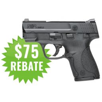 
		  	    
		  		  Description:   Purchase any NEW M&amp;P SHIELDÂ® pistol, M&amp;PÂ® BODYGUARDÂ®380 pistol, or S&amp;WÂ® SDâ„¢ or SDVEâ„¢ pistol and receive a mail-in rebate. Offer valid April 1 - June 30, 2017
INCLUDES 2 EXTRA 8RD MAGAZINES FREE! OFFER VALID THROUGH MAY 31, 2017
The Smith and Wesson M&amp;P 9mm Shield is excellent for compact carry and concealment purposes when it comes to self-defense and protection. With its slim â€œsingle-stackâ€ frame, it has a concealment profile of less than 1 inch thick. Every M&amp;P Shield is designed and engineered with a high-strength/light-weight polymer frame and stainless steel slide and barrel. This not only makes it extremely easy to carry, but corrosion free from the elements as well. 
One thing that is predominating from all shooters 