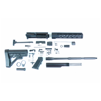 KIT INCLUDES:

Scorpion Armaments Stripped MILSPEC Ar-15 Upper. M4 Feed Ramps, Made of 7075 T6 Aluminum
Forward Assist & Port Door Assembly
Steel Gas Block and Gas tube and roll pin
12" 6061 T6 Aluminum M-LOK Handguard & Barrel Nut
Bear Creek Arsenal 16 Inch 5.56 NATO Parkerized Barrel 1:8 Twist 1/2x28 tpi Threaded for muzzle (Bear Creek 16" .223 Wylde 1/8 Stainless Steel Barrel Upgrade)
Bird Cage Flash Hider & Crush Washer
Forged Charging handle
Scorpion Armaments Lower Parts Kit
MIL-SPEC BS-8 Predator Reinforced Polymer Six-Position Adjustable Stock Kit & Buttstock