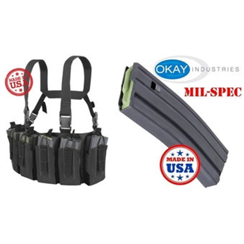   12 Magazines &amp; 12 Mag Chest Rig Package Deal - $119.95 (Free S/H)