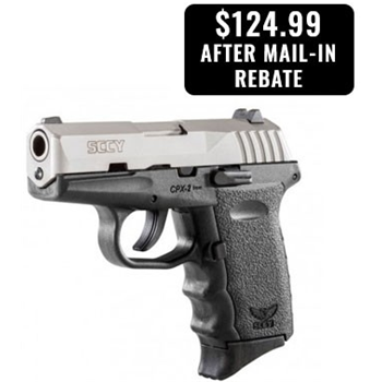   rebate SCCY CPX-2 9mm Black &amp; Stainless Pistol, No Safety, (1 Magazine) - CPX-2TT-S - $149.99 ($124 after $25 MIR)