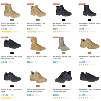   Merrell Tactical Boots from $39.99 after 20% Off code "ML20" ($1.99 Shipping Over $125) - $39.99