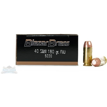   CCI Blazer Brass 40 S&W 180gr FMJ Ammunition 50rds - 5220 - $18.99