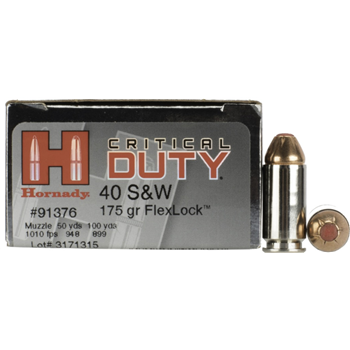   Hornady Critical Duty .40 S&W 175 gr FlexLock 20 Rnd - $21.99