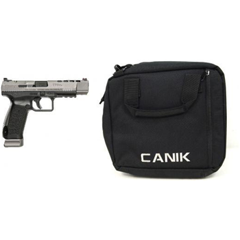   Canik TP9SFx 9mm Pistol, Tungsten & Canik Double Pistol Soft Case - $549.99 - $549.99