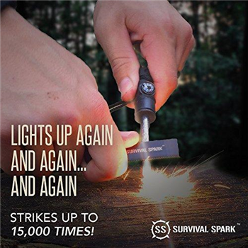   Survival Spark Magnesium Survival Fire Starter with Compass and Whistle - $6.79 (Free S/H over $25) - $6.79