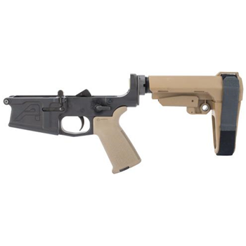   Aero Precision M5 Pistol Complete Lower Receiver MOE Grip & SBA3 Brace Black/FDE - $403.74