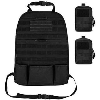   Gogoku Car Backseat Organizer Tactical Molle Panel Seat Back Protector Cover with Two Molle Pouch - $13.79 (Free S/H over $25) - $13.79