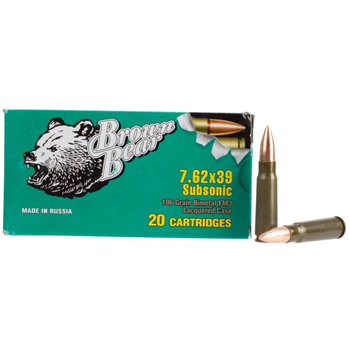   Brown Bear 7.62x39mm 196gr Subsonic Ammo - Box of 20 - $11.99