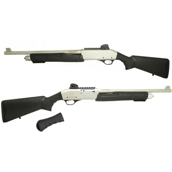   Black Aces Tactical 18.5" 12ga Pump Shotgun w/ Full Stock & Shockwave Grip, Nickel - $299.99 + Free Shipping