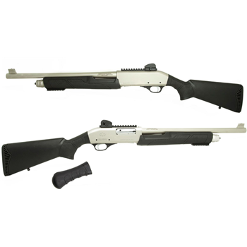   Black Aces Tactical 18.5" 12ga Pump Shotgun w/ Full Stock & Shockwave Grip, Nickel - $349.99 + Free Shipping - $349.99