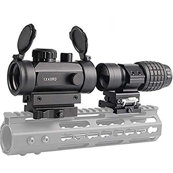   Luger Tactical 1x40mm Red Green Dot Sight + 3X Magnifier Scope Quick Detach Flip to Side + QD 5 Slots Rail Riser - $61.99 (Free S/H over $25) - $61.99