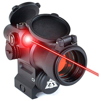   AT3 LEOS Red Dot Sight with Integrated Laser & Riser 2 MOA Red Dot Scope with Flip Up Lens Caps - $124.99 (Free S/H over $25) - $124.99