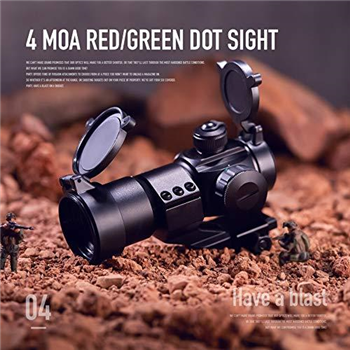   Pinty 1x30 4 MOA Red Green Dot Tactical Reflex Sight with Picatinny Cantilever Mount Black, Khaki (Black) - $29.99 (Free S/H over $25) - $29.99