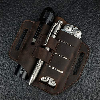   VIPERADE PJ13 EDC Leather Sheath, Knife Belt Sheath/Leather Flashlight Holster - $22.99 (Free S/H over $25) - $22.99