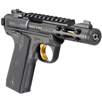   Ruger Mark IV 22/45 Lite 22 LR Gold Barrel Pistol, Black - 43927 - $599.99 - $599.99