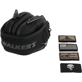  Walker's Razor Slim Black Patriot Electronic Muffs with Patriot Patch Kit - 4 Assorted Patches - Come and Take It - $39.99 - $39.99