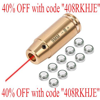   XOOBIU Bore Sight Hunting Red Laser Zeroing Sight Boresighter with 10 Batteries - $6.59 (Free S/H over $25) - $6.59