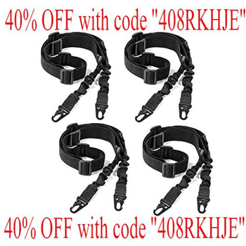   XOOBIU 4-Pack 2 Point Sling with Metal Hook Tactical Adjustable Length 1.25â€ Sling - $8.99 with code "408RKHJE" (Free S/H over $25) - $8.99