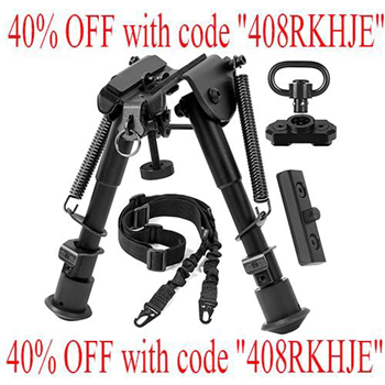   XOOBIU 6â€ to 9â€ Bipod with Adapter 2 Point Sling & Sling Swivel Mount for M-Rail - $14.99 with code "408RKHJE" (Free S/H over $25) - $14.99
