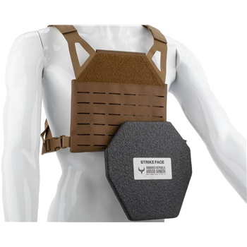   AR500 Armor Coyote Freeman Carrier with 2 - 9" x 9" Flat, Build Up Layer Plates Bundle - $202 - $202.00
