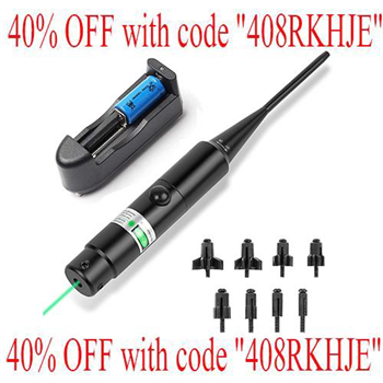   Bore Sight Kit Green Laser Boresighter for .177 to .50 Caliber with Battery and Charger - $19.79 with code "408RKHJE" (Free S/H over $25) - $19.79