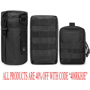   Gogoku 3-Pack Combo Molle Pouch Water Bottle Pouch Holder Tactical Molle Pouches Pack - $10.19 with code "408RKHJE" (Free S/H over $25) - $10.19
