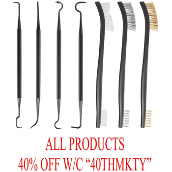   Gun Cleaning Kit 7pcs Gun Cleaning Brush & Pick Kit-Double Ended Brass Copper Brush & Ploymer Metal - $4.19 w/c "40THMKTY" (Free S/H over $25) - $4.19
