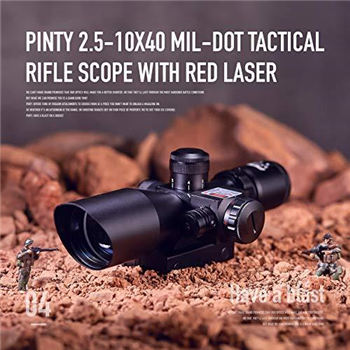   Pinty 2.5-10x40 Red Green Illuminated Mil-dot Tactical Rifle Scope with Red Laser Combo - $39.19 w/ code 09:49 M53VPFWN (Free S/H over $25) - $39.19