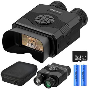   SharpOptics 5X + 8X Night Vision Goggles, 3.5'' HD Digital Night Vision Binoculars for Adults, Infrared Goggles Night - $153.99 (Free S/H over $25) - $153.99