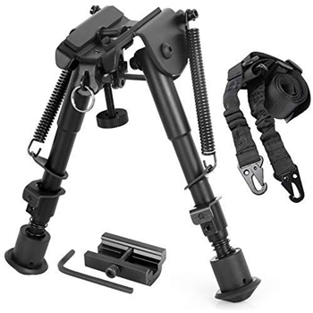   Gogoku Bipod & Sling Combo with Adapter Mount for 20mm Rail Hunting 6 to 9 Inches Bipod - $12.59 with code "40WU4S9K" (Free S/H over $25) - $12.59