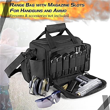   DAREKUKU Tactical Range Bags for Handguns and Ammo, Pistol Bag with Shoulder Strap for Outdoor Shooting Range, Large - $29.99 (Free S/H over $25) - $29.99