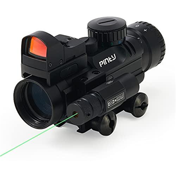   Pinty 4x32 Rifle Scope with 3MOA Red Dot Sight Green Laser for 20mm Picatinny - $67.5 w/ code "JHPX5SMK" (Free S/H over $25) - $67.50