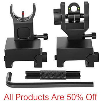   Flip Up Iron Sight Front Rear Sight Compatible for Picatinny Rail and Weaver Rail Foldable Sights - $14.99 w/c "50FK5ZGN" (Free S/H over $25) - $14.99