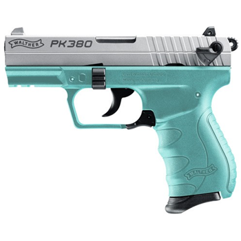   Walther PK380 380 ACP 3.66" Nickel 6rd Angel Blue - $411.99 (Free S/H on Firearms) - $411.99