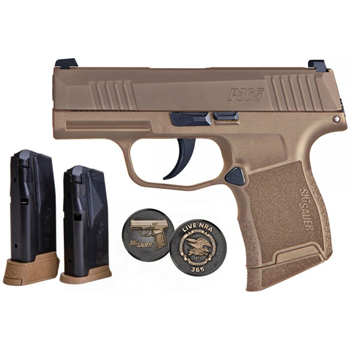   SIG SAUER P365 9mm 3.1in Coyote Tan 12rd - $566.99 (Free S/H on Firearms) - $566.99