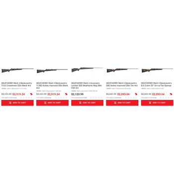   WEATHERBY Mark V Backcountry - From $2093.04 (Free S/H on Firearms) - $2,093.04