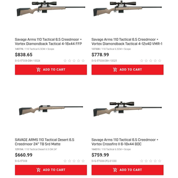   Savage 110 Tactical + Vortex Combo - From $759.99 (Free S/H on Firearms) - $759.99