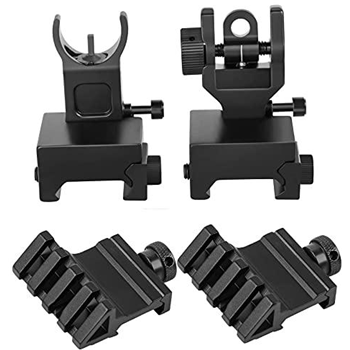   Flip Up Iron Sights Front Sight and Rear Sight with Adjustment & 2-Pack Rail Mount for 20mm Rail - $13.79 w/c "405XR9ID" (Free S/H over $25) - $13.79