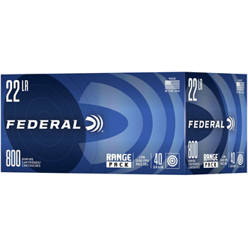   Federal Range Pack 40gr HV LRN .22 LR 800 Rounds - $79.99 + FREE SHIPPING
