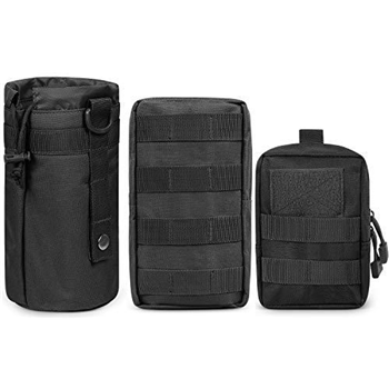   Gogoku 3-Pack Combo Molle Pouch Water Bottle Pouch Holder Tactical Molle Pouches Compact Utility EDC Waist Bag Pack Black - $8.49 50% off with code "50JSETAP" (Free S/H over $25)