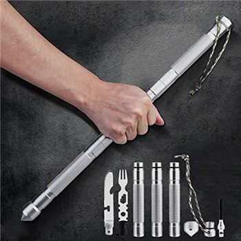   EDC Multitool Survival Gear Glass Breaker, Fire Starter, Camping Utensils, Compass, Whistle, Paracord - $23.99 (Free S/H over $25) - $23.99