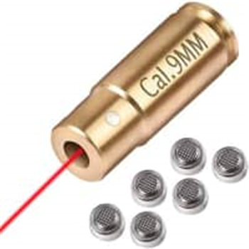 Gogoku Bore Sight Fits 9mm Cartridge Hunting Red Laser Boresighter with 6 Batteries - $5.99 40% off with code "4044NAHW" (Free S/H over $25) - $5.99