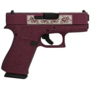 Glock G43X 9mm 10 Rnd Black Cherry "Roses vs Paisley" Purple - $656.99 (Free S/H on Firearms) - $656.99