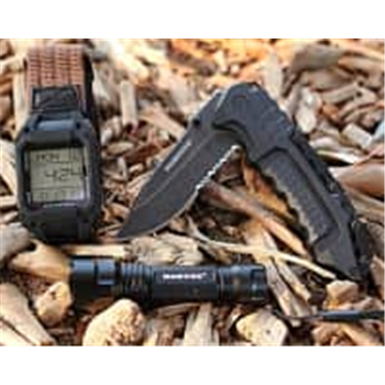 Humvee Recon Mission Kit with Digital Watch, Knife and Tactical LED Flashlight (Black and Tan) - $42.25 (Free S/H over $25) - $42.25